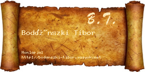 Bodánszki Tibor névjegykártya